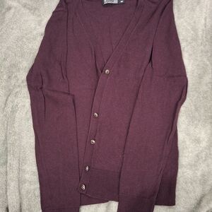 Women's Deep Maroon Cardigan Sweater